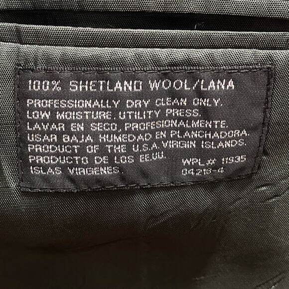 Towncraft 100% Shetland Wool Gray Herringbone Men 44L Blazer 2 Button Sport Coat - Picture 4 of 11